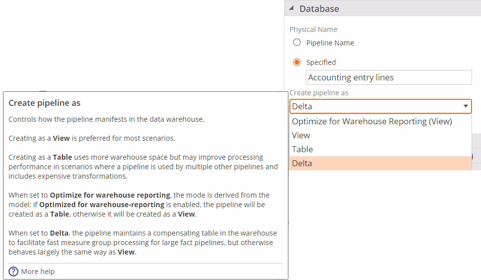 Delta pipeline option