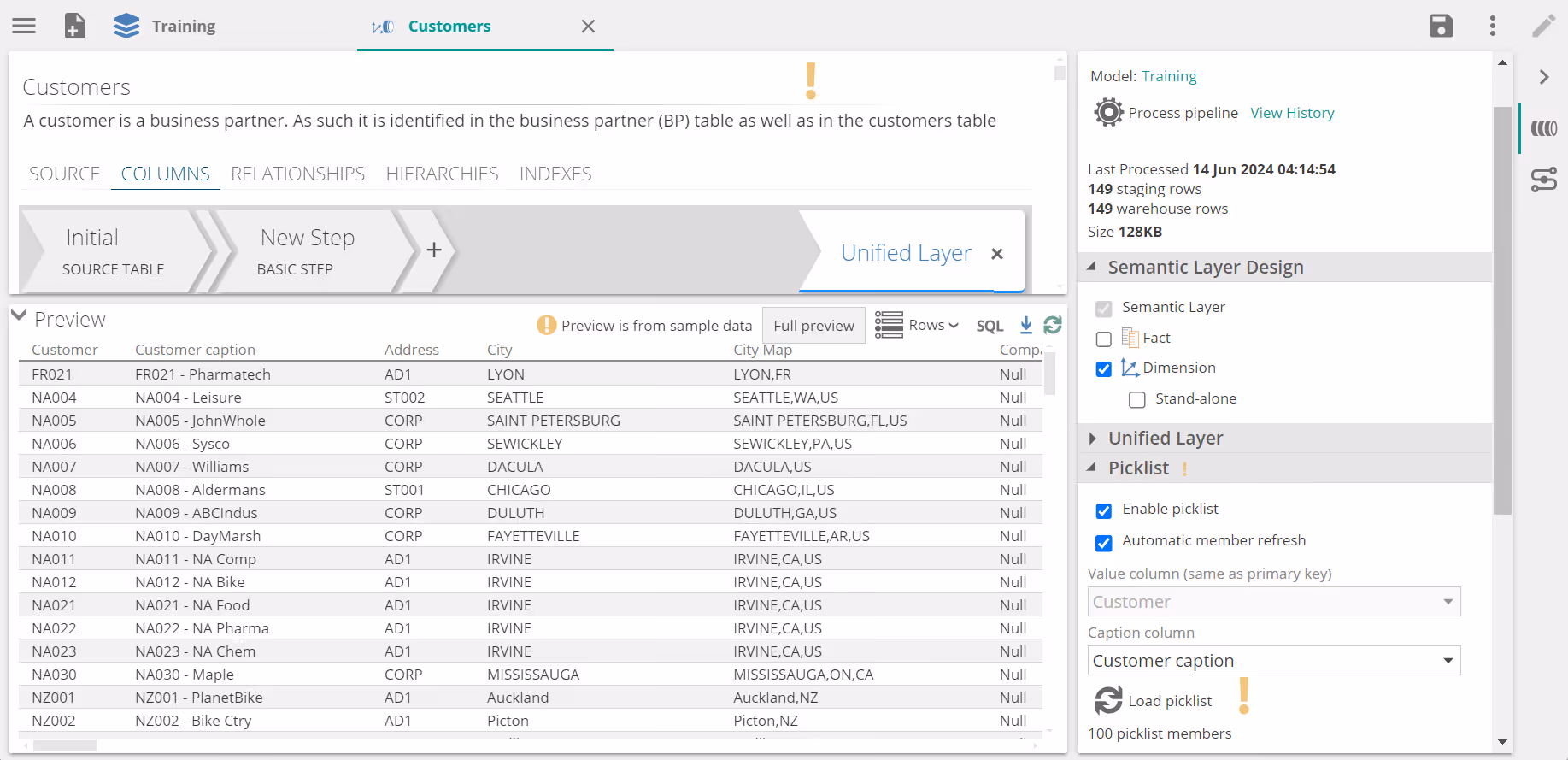 Picklist pipeline configuration